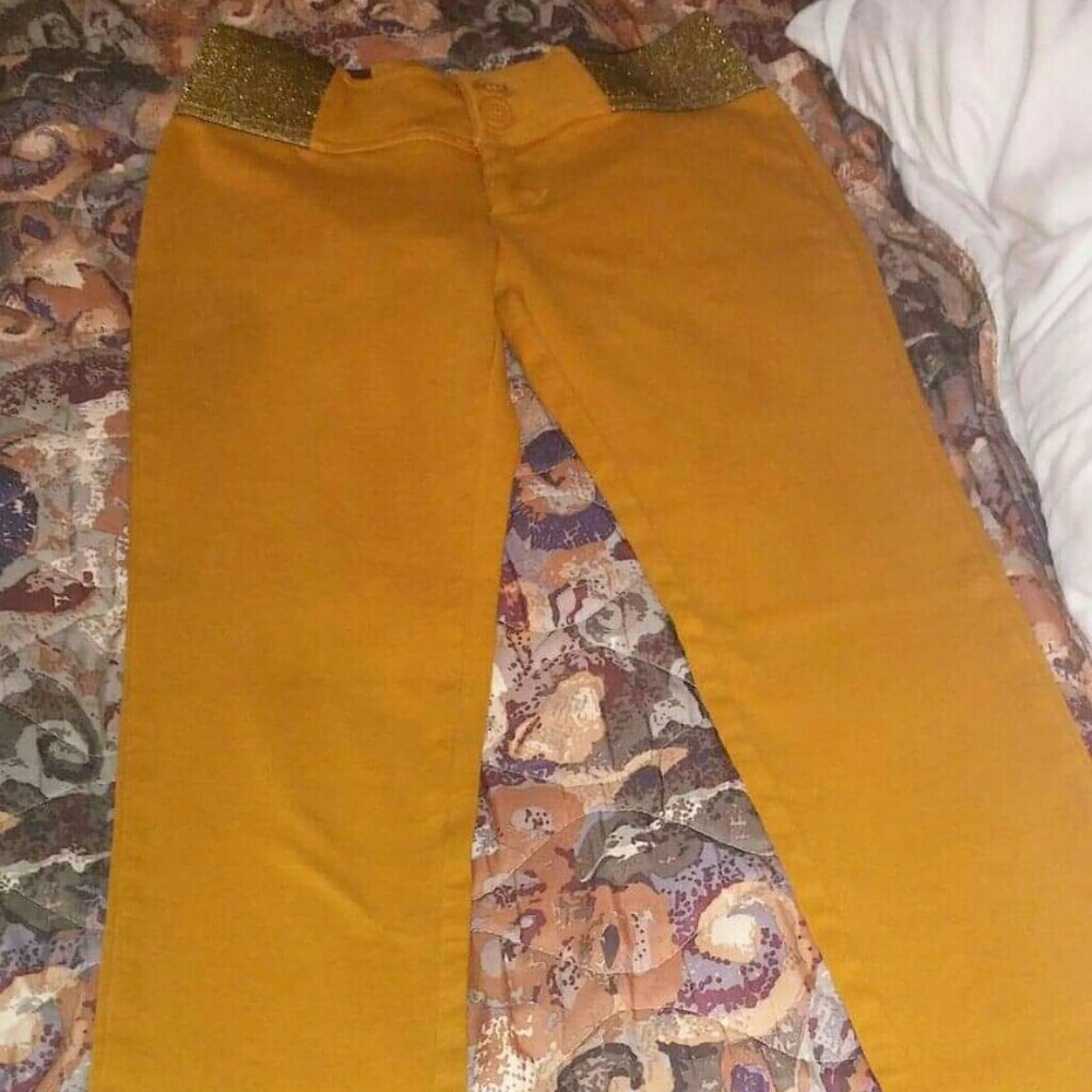 Women's mustard yellow tights - Picture 2 of 4